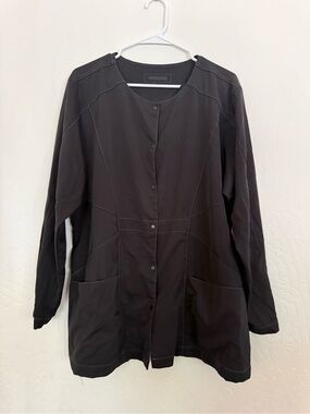Black Women's Snap-Front Utility scrub Jacket